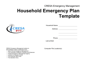 Your Household Emergency Plan