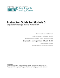 Instructor Guide for Module 3 - Empire State Public Health Training