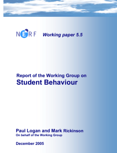 Report of the Working Group on Student Behaviour