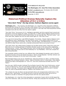 2012 Press Release - DOC - The Washington DC Area Film Critics