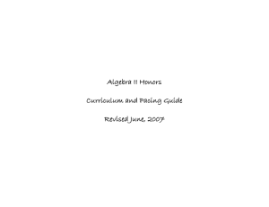 Algebra II Honors - Collier County Public Schools