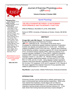 1 Lung Volumes and Running Performance Sports Physiology THE