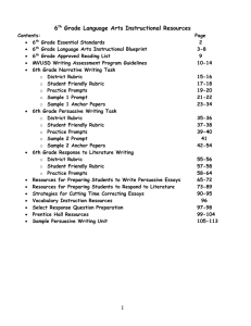 Language Arts Scope and Sequence Matrix - TCT