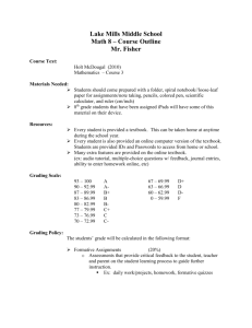 Math 8 – Course Outline - Lake Mills Area School District