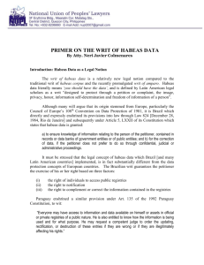 primer on the writ of habeas data