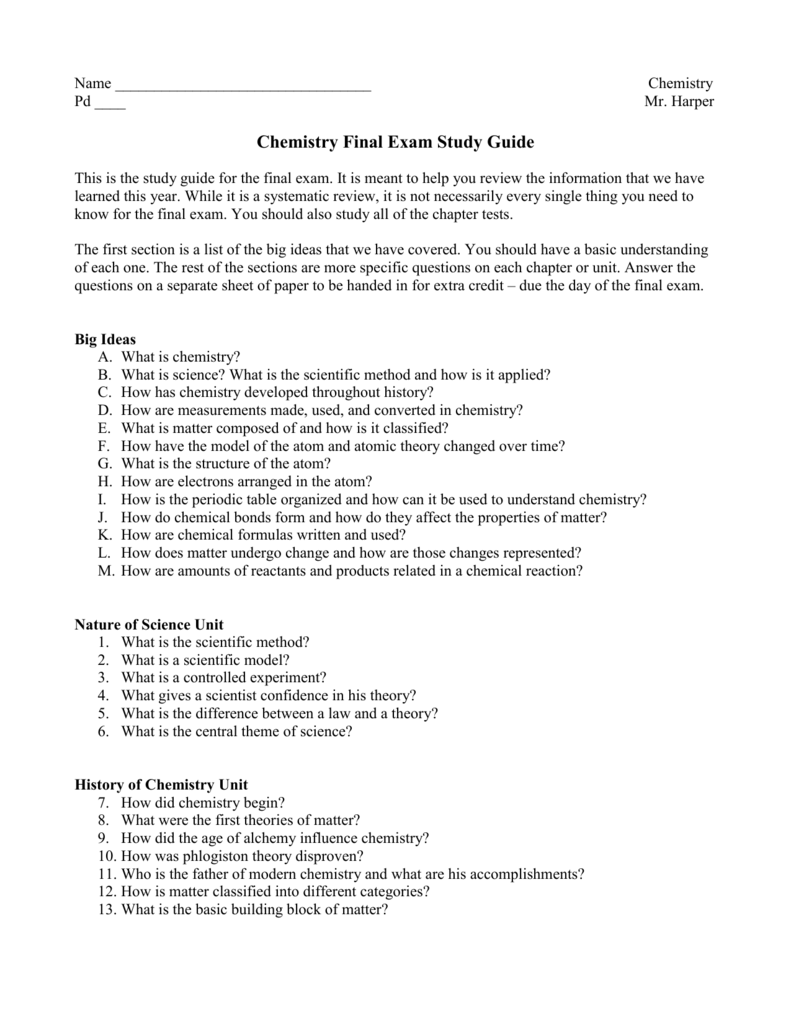 Chapter 3 Study Guide Chapter 3 Study Guide