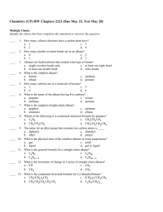Chemistry (CP) HW Chapters 2223