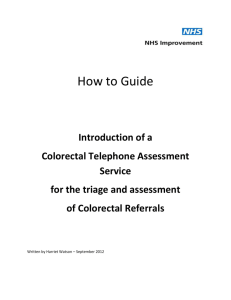 How to Guide - Colorectal Telephone Assesment