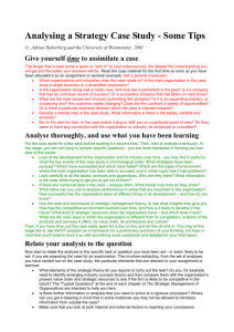 Analysing a Strategy Case Study