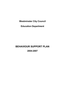 Westminster Behaviour Support Plan