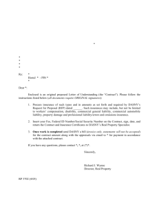 Sample Letter of Understanding (the "Contract")