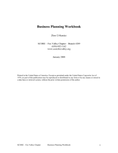 Business Planning Workbook