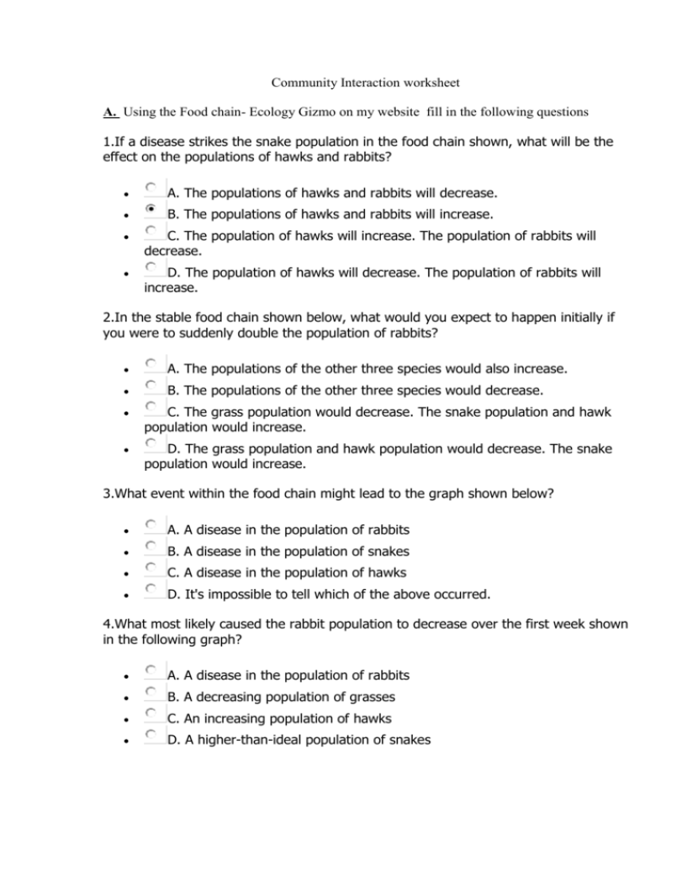 Community Interaction Worksheet