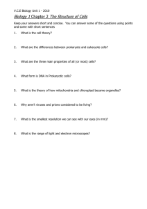 Biology 1 Chapter 2 The Structure of Cells Questions