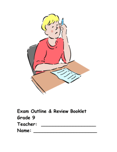 Grade 9 French Exam Outline & Review Bklt