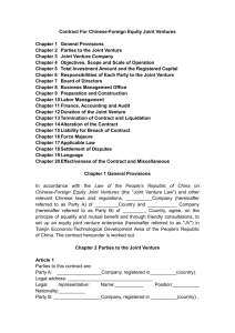 Contract For Chinese-Foreign Equity Joint Ventures