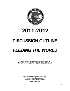 2011-2012 DISCUSSION OUTLINE FEEDING THE WORLD Jason