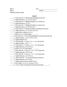 Review Worksheet of 9.4-9,7