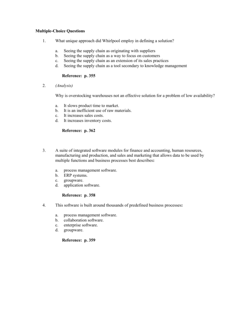 Multiple Choice Questions 0200