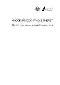 Door to door sales - Australian Competition and Consumer