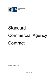 Standard Commercial Agency Contract