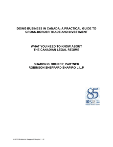 doing business in canada: a practical guide to cross