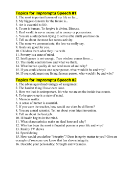 Extemporaneous Speaking