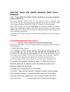 SiI3x12A: Serial ATA (SATA) Linux IDE Driver - M