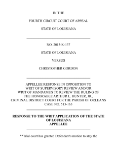 IN THE FOURTH CIRCUIT COURT OF APPEAL STATE OF