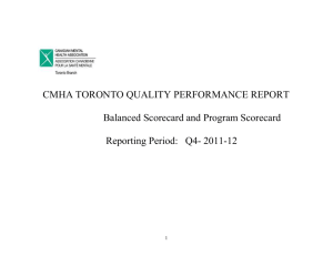 CMHA Toronto Balanced Scorecard