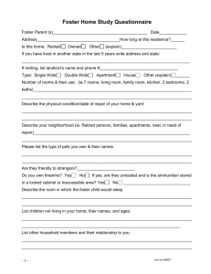 Foster Home Study Questionnaire