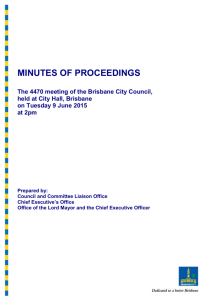 on Tuesday 9 June 2015 - Brisbane City Council