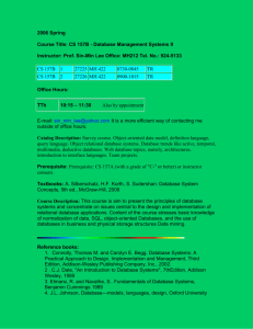 Course Title: CS 157B - Database Management Systems II