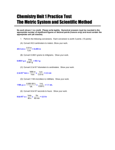 Chemistry Unit 14 Practice Test