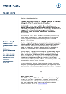 Omron Healthcare selects Kuehne + Nagel to manage integrated
