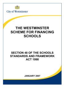 the westminster scheme for financing schools