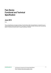 Fare Device Functional and Technical Specification