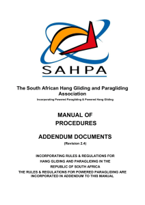 MANUAL OF PROCEDURES ADDENDUM FORMS