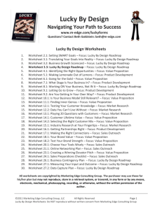 Lucky By Design Worksheets - Marketing Edge Consulting Group