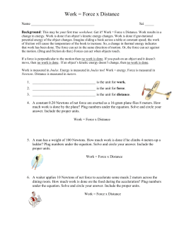 Calculating work worksheet(answer key)