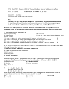 AP CHEMISTRY – Source: 1999 AP Exam, Also Data Base of MC