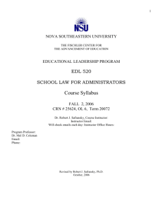 Nova Southeastern University's School Law for Administrators