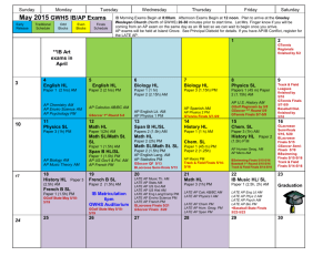IB Exam Calendar May 2015