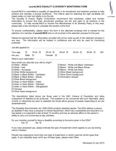 equality & diversity monitoring form