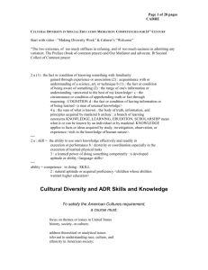 CULTURAL DIVERSITY IN SPECIAL EDUCATION MEDIATION