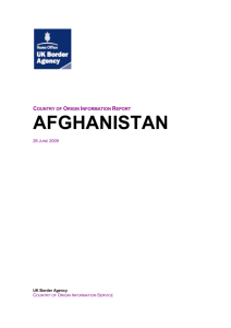 Country of origin information report Afghanistan June 2009