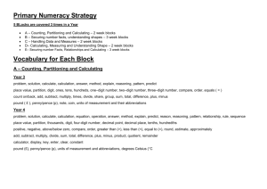 Primary Numeracy Strategy 5 BLocks are covered 3 times in a Year