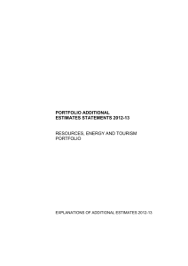 Portfolio Additional Estimates Statements for 2012–13