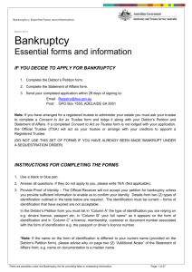 Bankruptcy - Essential forms and information