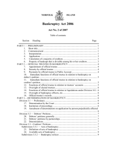 Bankruptcy Act 2006